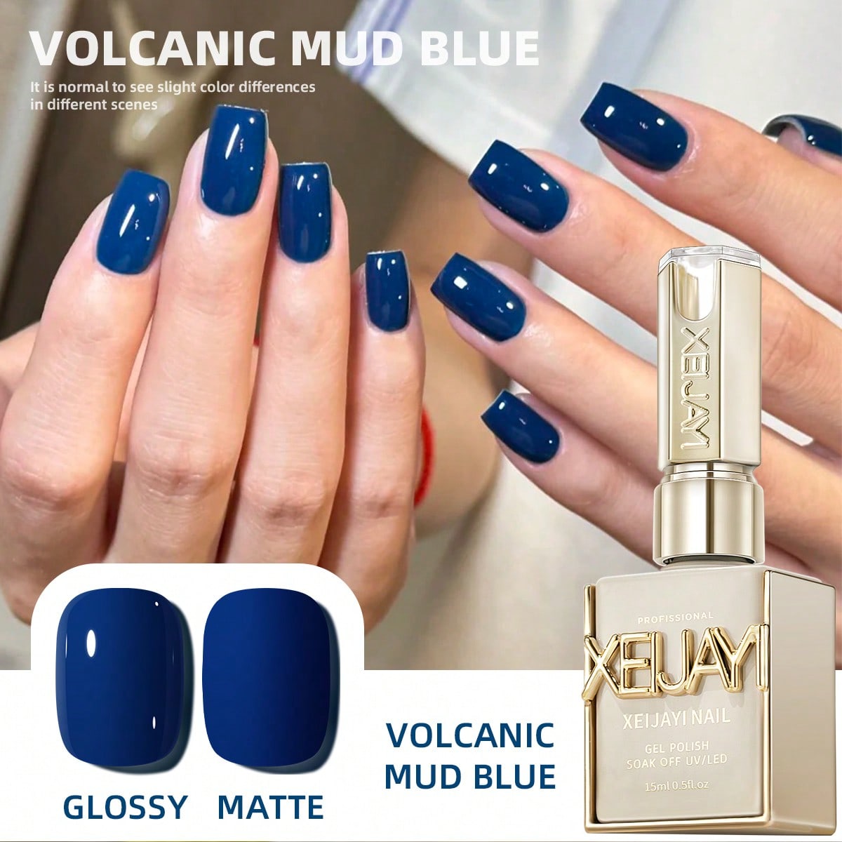 YICKYUE  -  15ml Volcanic Mud Bule Gel Nail Polish Starter Pure Soak Off No Wipe Nail Gel Polish Suitable For All Seasons