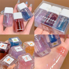 Mirror Lip Glaze Waterproof Lip Gloss Lips Makeup Set Transparent Lip Tint Water Shine Lip Balm Moisturizing Lipstick Cosmetics