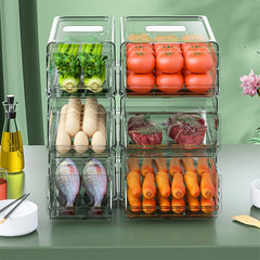 Transparent Acrylic Refrigerator Food Storage Box Compartment Fridge Fruit Vegetable Drawer Storage Bin Pantry Freezer Container
