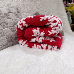 Yickyue Christmas Blanket Autumn Winter Thicked Lamb Cashmere Throw Blanket Soft Warm Sofa Car Bed Cover Snowflake Gift Blankets
