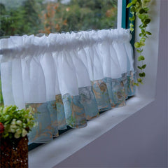 Cilected Ins Partition Curtain Screens Home Pastoral Style Window Short Curtain Small Fresh Bay Window Curtain Door Curtain Deco