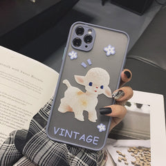 vintage sheep cartoon phone case for iphone 11 Pro Max 7 8 plus case cute silicone hard for iphone XR XS MAX 7 8 Plus cover capa