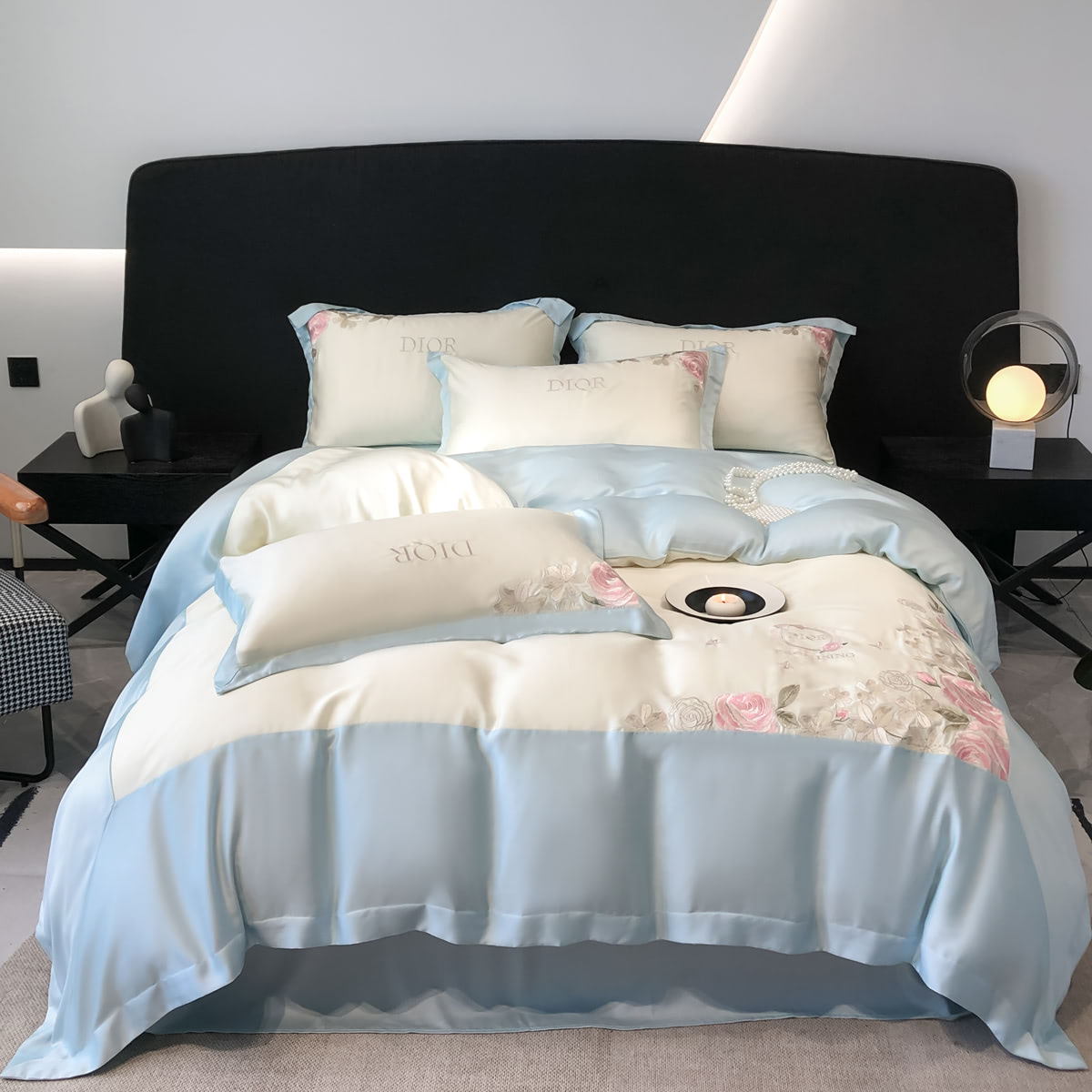 Yickyue - Aesthetic Embroidery Home Textiles Duvet Cover Bedding Set