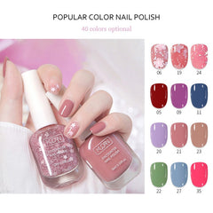 40 Colors Nail Polish No-bake Long Lasting Water-based Tearable Quick Dry Not Easy To Fade 10ml Semi-permanent Varnish Nail Art