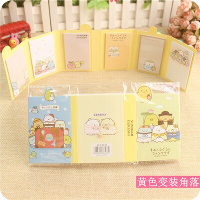 Kawaii Sumikko Gurashi 6 Folding Memo Pad Sticky Notes Memo Notepad Daily Agenda Planner Work Schedule Mini Notebook