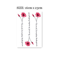 Waterproof Temporary Tattoo Stickers Sexy Flower Alphabet Tattoo Flash Tattoo Back Female Male