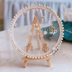creative lace jewelry storage rack earring Insert display stand lady jewelry storage bathroom vanity tops Organizer girl gift