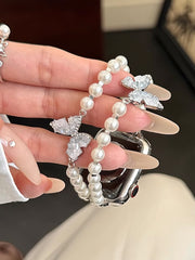 YICKYUE  -  Luxury Diamond Butterfly Band For iWatch Ultra 10 9 8 7 42mm 45 46mm 49mm Pearl Women Strap For Apple Watch 38 40 41mm 6 5 SE 4