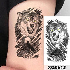 YICKYUE  -  Long Lasting Butterfly Wolf Totem Black Waterproof Temporary Tattoo Body Art Arm Sticker for Women Men and Girl