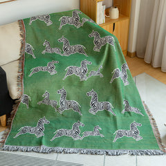YICKYUE  -  Fashion Black White Zebra Throw Blanket Tapestry Bedspread Outdoor Camping Beach Towels Sofa Chair Cover Mat Knitted
