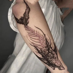 YICKYUE  -  Herbal Shark Tattoo Stickers for Women Man Art Temporary Tattoos Lasting Waterproof Punk Angel Flower Fake Tattoo Stickers