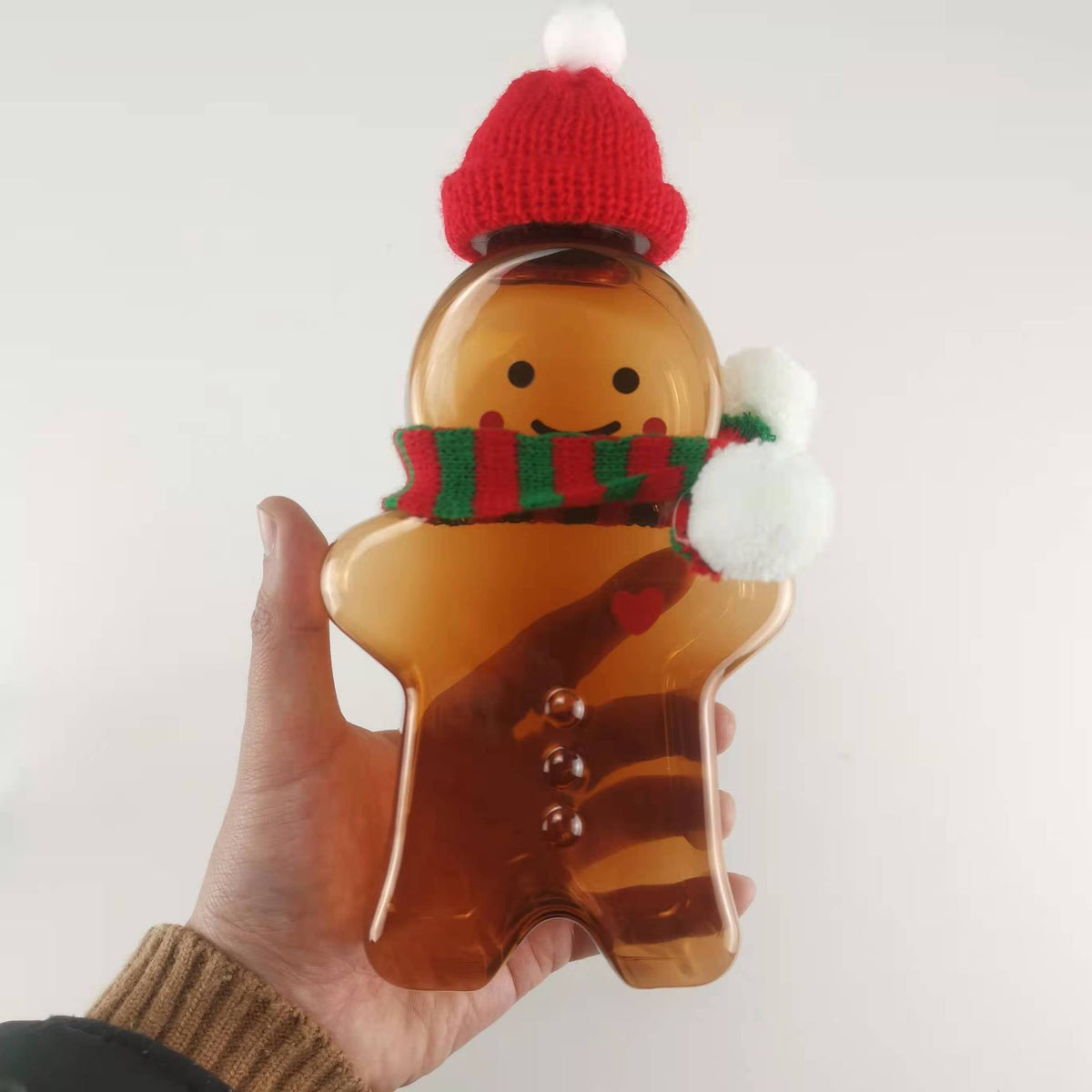 Cute Gingerbread Man Drinking Cup Kitchen Milk Tea Water Botter Portable Shaker Drink Bottle Home Couple Christmas Bottle Gifts