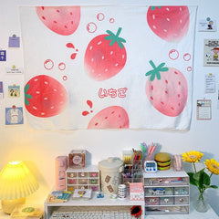 W&G Ins Tapestry Canvas Cartoon Printing Background Cloth Decorative Wall Cloth Dormitory Bedroom Bedside Kawaii Hanging Cloth
