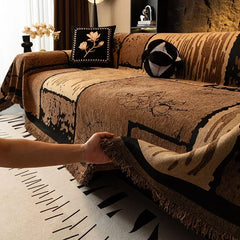 YICKYUE  -  Chenier Vintage Sofa Cover Cloth Anti Cat Scratch Anti Slip Backrest Towel  A Whole Fully Enclosed Dust Couch Cover Cloth 3 Seat