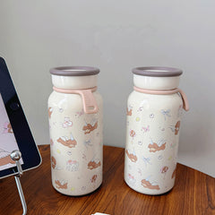 YICKYUE  -  Kawaii Coffee Tumbler Cute Puppy Stainless Steel Thermal Water Bottle Leak-proof Girl Thermos Cup For Tea Coffee Juice Tea 400ml