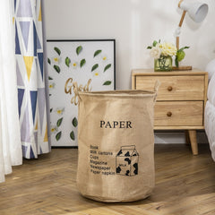 Yickyue Large Capacity Linen Laundry Basket Clothes Toy Sundries Organizer Wardrobe Waterproof Storage Basket Home Storage Supplies
