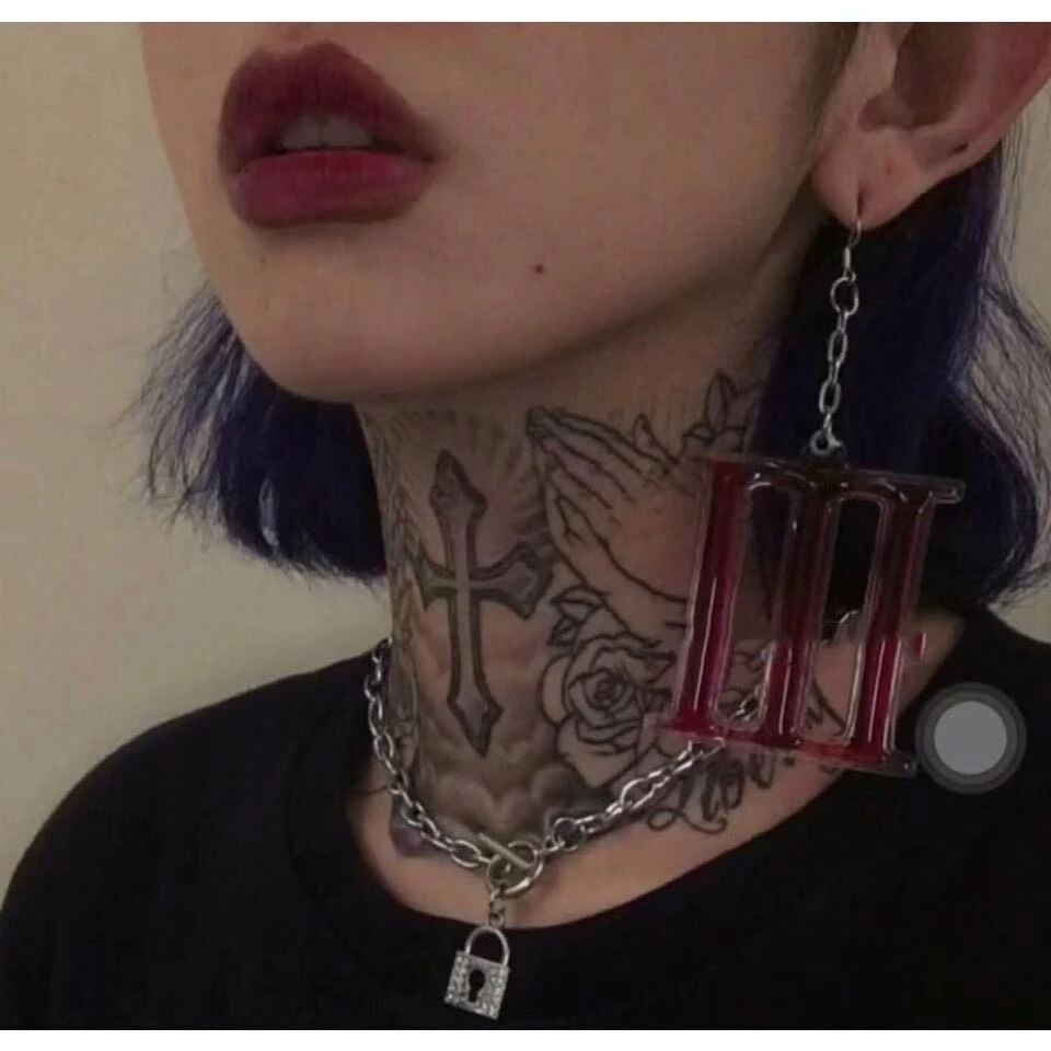Temporary Tattoo Sticker Black Cross For Women Men Waterproof Fake Tatoo Neck Tatto Body Art