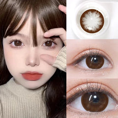 YICKYUE  -  1Pair Myopia Lenses Brown Color Contact Lenses for Eyes Lenses With Diopters Prescription Fashion Lenses korean beauty