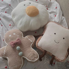 Yickyue Soft Nordic Lovely Gingerbread Man Toast Slice Living Room Sofa Cushion Tatami Bay Window Decoration