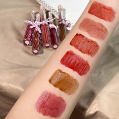 Yickyue Cute Bow Lip Gloss Gift for Girl Mirror Glass Lipstick Sexy Red Lip Tint Long Lasting Lip Makeup Waterproof Lip Stick Cosmetics