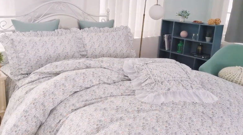 YICKYUE  -  Fresh pastoral ruffle bedding sets,twin full queen king cotton american country bedclothes bedspreads pillow case quilt cover