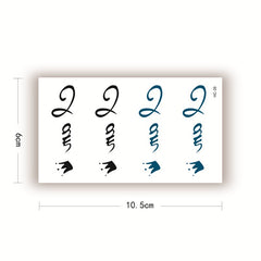 Black Crown English Design Waterproof Temporary Tattoo Sticker Arm Leg Fake Tattoo Body Art Small Sticker Woman Man