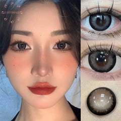 YICKYUE  Fish Brown Colored Contact Lenses for Eyes Natural Yearly Contact Lens Big Beauty Pupil Degrees Prescription Myopia