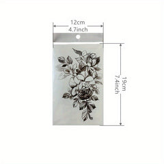 YICKYUE  -  12pcs Flower Tattoo Stickers Arm Chest Temporary Tattoo Waterproof Fake Tattoo
