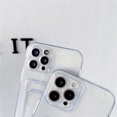 Luxury Transparent Card Holder Phone Case For iPhone 11 12 Pro Max Mini X Xs XR 7 8 Plus SE2  Silicone Shockproof Soft Cover