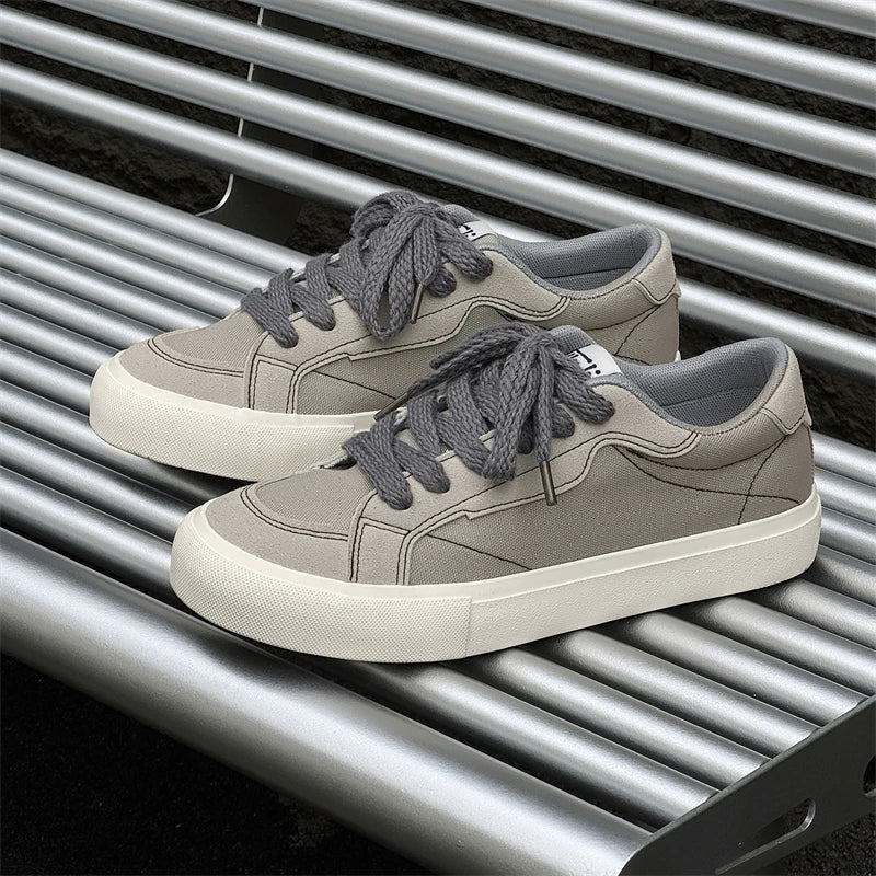 YICKYUE  -  Spring and Autumn New Men's Street Solid Color National Tide Canvas Shoes Low Top Men's Shoes Women's Shoes Couple Shoes