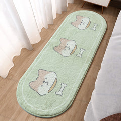 Yickyue Cartoon Faux Lamb Wool Bedroom Bedside Rugs Lovely Rabbit Pink Bed Area Carpet Soft No Icy Feet for Girls Children Bed Room Rug