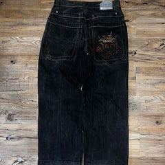Hearujoy  Jeans Y2K Pants Harajuku Hip Hop Graphic Retro Black Baggy Jeans Mens New Punk Rock Gothic High Waist Wide Leg Trousers