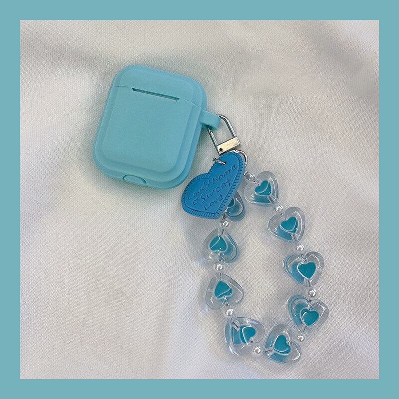 Love pendant bracelet chain love earphone case for airpod 1/2 soft silicone heart charging box for apple air pods 3 pro cover