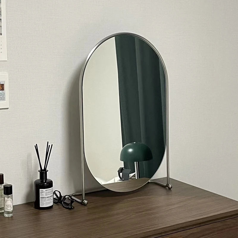YICKYUE  -  Toilet Makeup Mirror Round Nordic Modern Metal Frame Living Room Bedroom Nordic Funky Bedroom Specchio Spiegel Wand Home Product