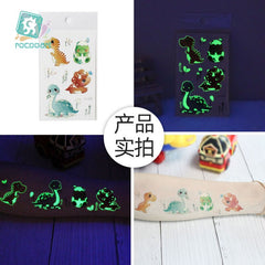 Luminous Dinosaur Waterproof Temporary Tattoo Sticker Child Luminous Fake Tattoo Sticker Arm Leg Body Art Party Tattoo Sticker