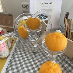 2022   Acrylic Double Side Makeup Mirror Cute Heart Shaped Cosmetic Mirror Transparent Base Home Bedroom Desktop Make Up Mirror