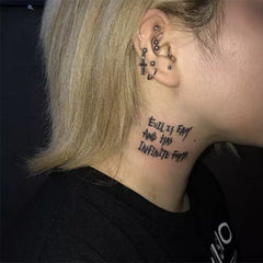 Waterproof Temporary Tattoo Sticker English Alphabet Design Body Art Fake Tattoo Flash Tattoo Neck Female Male