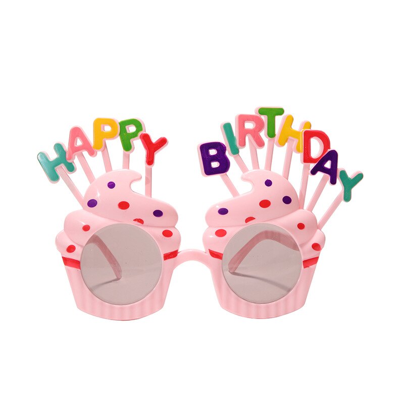 Birthday Glasses Sweet Cream Cake Eyeglasses Celebrate Happy Birthday Party Novel Funny Sunglasses for Kids Boy Girls Adult