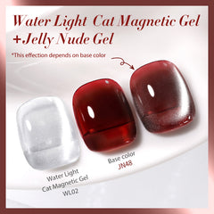 YICKYUE  -   Cat Magnetic Gel Nail Polish Set Water Light Jelly Nude Effect Soak Off UV LED Semi-Permanant Varnish Nail Art Kit