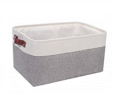 New Large Folding Linen Fabric Storage Basket Kids Toys Storage Box Clothes Storage Bag Organizer Holder with Handle