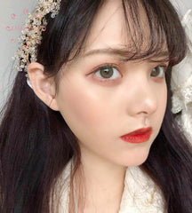 YICKYUE  green black outer ring Color Beautiful Pupil Contact Lenses Cosmetic Contact Lens Eye Color Degree option 2pcs/pair