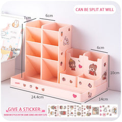 Lnclined Pen Holder Creative Multifunctional Children's Female Pen Holder Desk Large Capacity Stationery Storage Box For Pupils