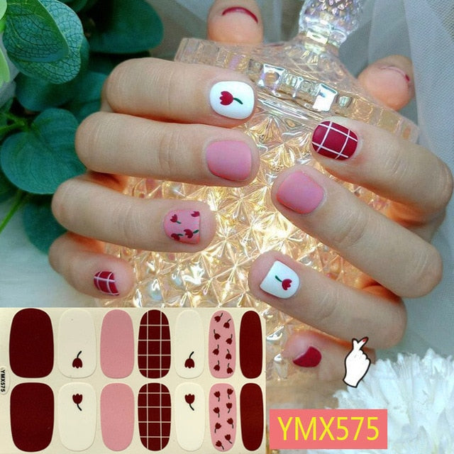 14Tips/Sheet Christmas/Halloween Nail Art Stickers Festival Pumpkin Wraps Waterproof Full DIY Manicure Accessories YMX Series