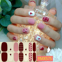 14Tips/Sheet Christmas/Halloween Nail Art Stickers Festival Pumpkin Wraps Waterproof Full DIY Manicure Accessories YMX Series