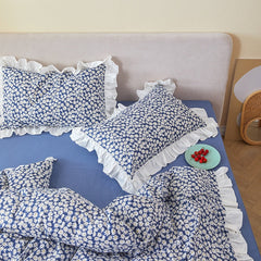 Plaid design ruffle pilowcase fresh cotton pillow cases princess home decoration bedding accessories pillow sham pillow cover