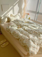 YICKYUE  -  Warm Pastoral Style Pure Cotton Four Piece Set