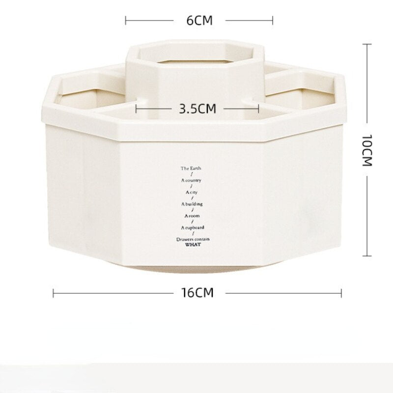 360° Rotating Organizer Pen Holder Storage Box for Pencil Multi-fun Students Desktop Organizar Plastic Pencil Pens Storage Box