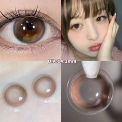 YICKYUE  -  2PCS Beauty Brown Color Contact Lenses for Eyes Myopia Eye Color Lenses with Diopters Natural Pupils Mystical Blue Lens