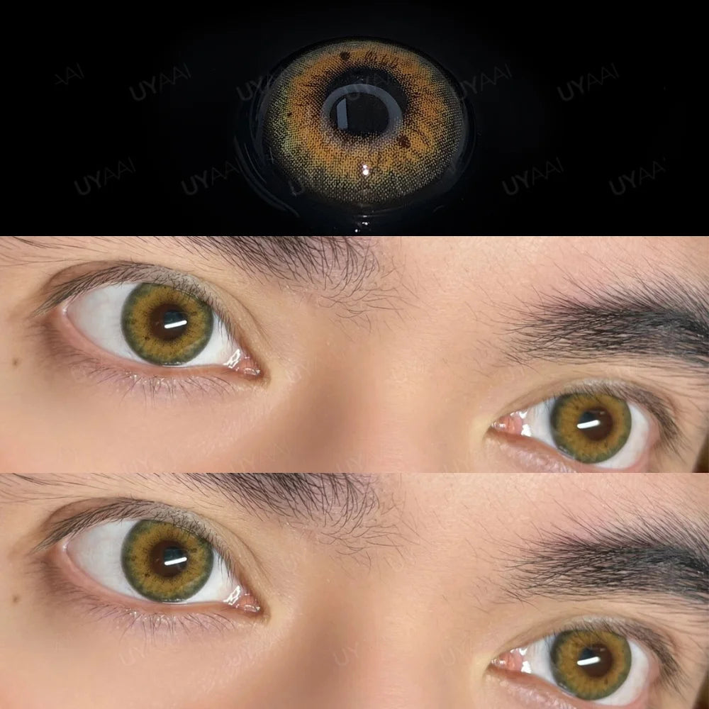 YICKYUE  -  1 Pair Korean Lenses Blackspots Green Lenses Blue Lenses Gray Lenses Brown Lenses Colored Contact Lenses