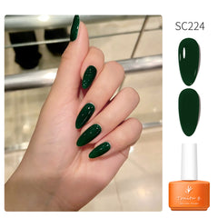 YICKYUE  -  7ml Semi Permanent Gel Nail Polish green blue purple Natural Transparent Nude Nails Art Soak Off  UV LED Varnish Base Top Coat